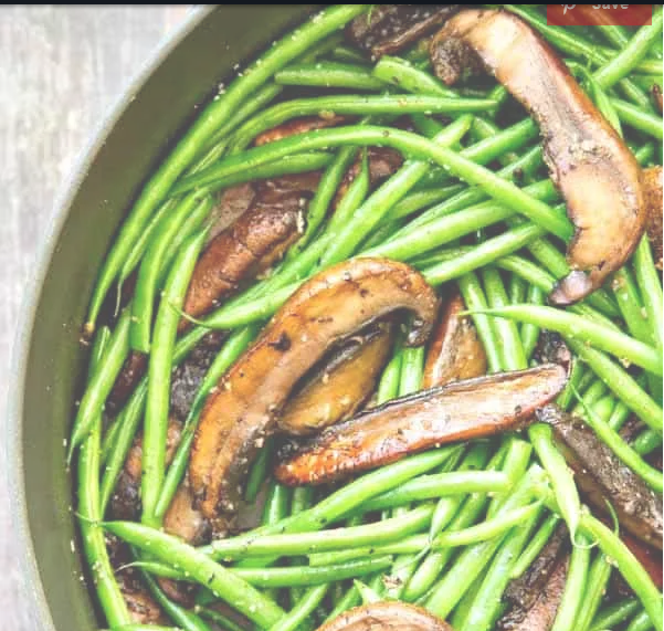 Green Beans with Portobello Mushrooms