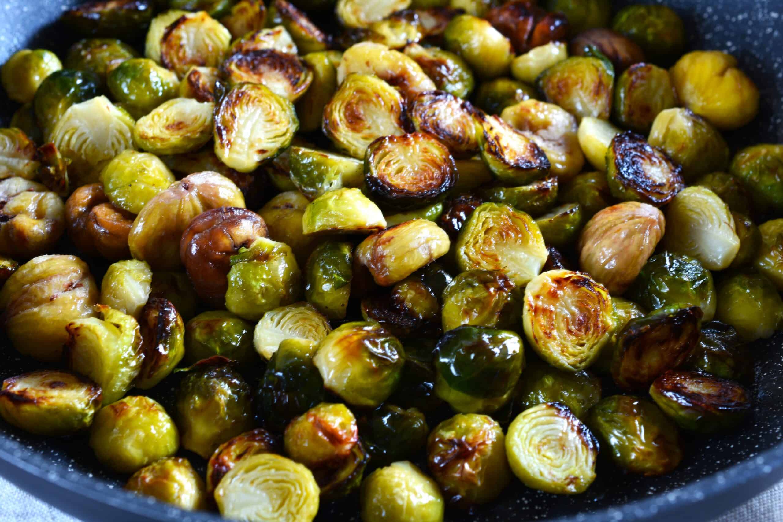 Roasted Brussels Sprouts with Chestnuts